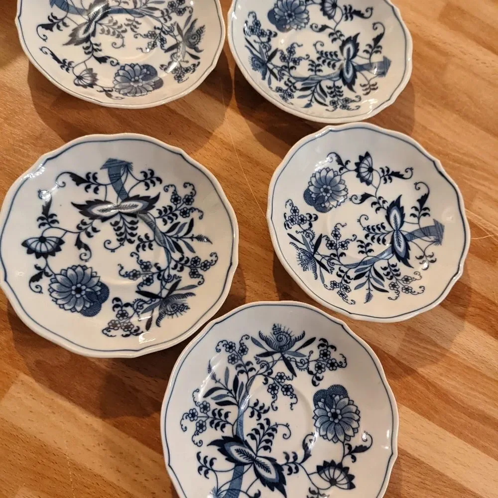 Set of 4 tea saucers- Blue Danube Japanese China